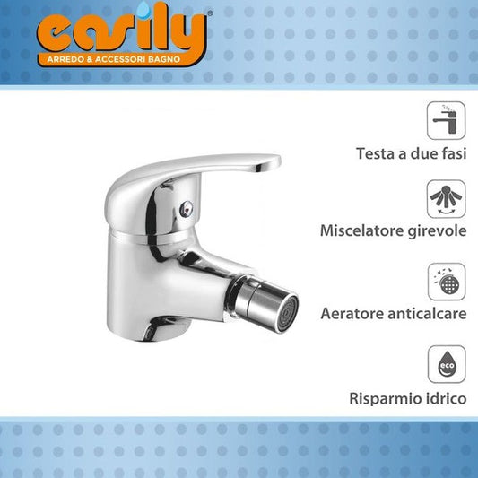 Rubinetto Per Bidet Miscelatore Monocomando Da Bagno Ottone Cromato Bari 69599