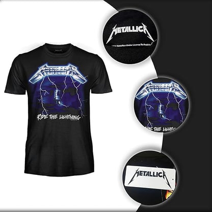PROBITY - T-Shirt Metallica - Ride the Lightning – Maglietta Rock Ufficiale Band Heavy Metal – Maglia (Tg. M)