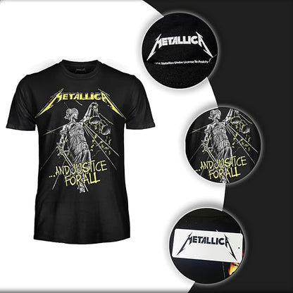 PROBITY - T-Shirt Metallica - And Justice for All – Maglietta Rock Ufficiale Band Heavy Metal – Maglia (Tg. M)