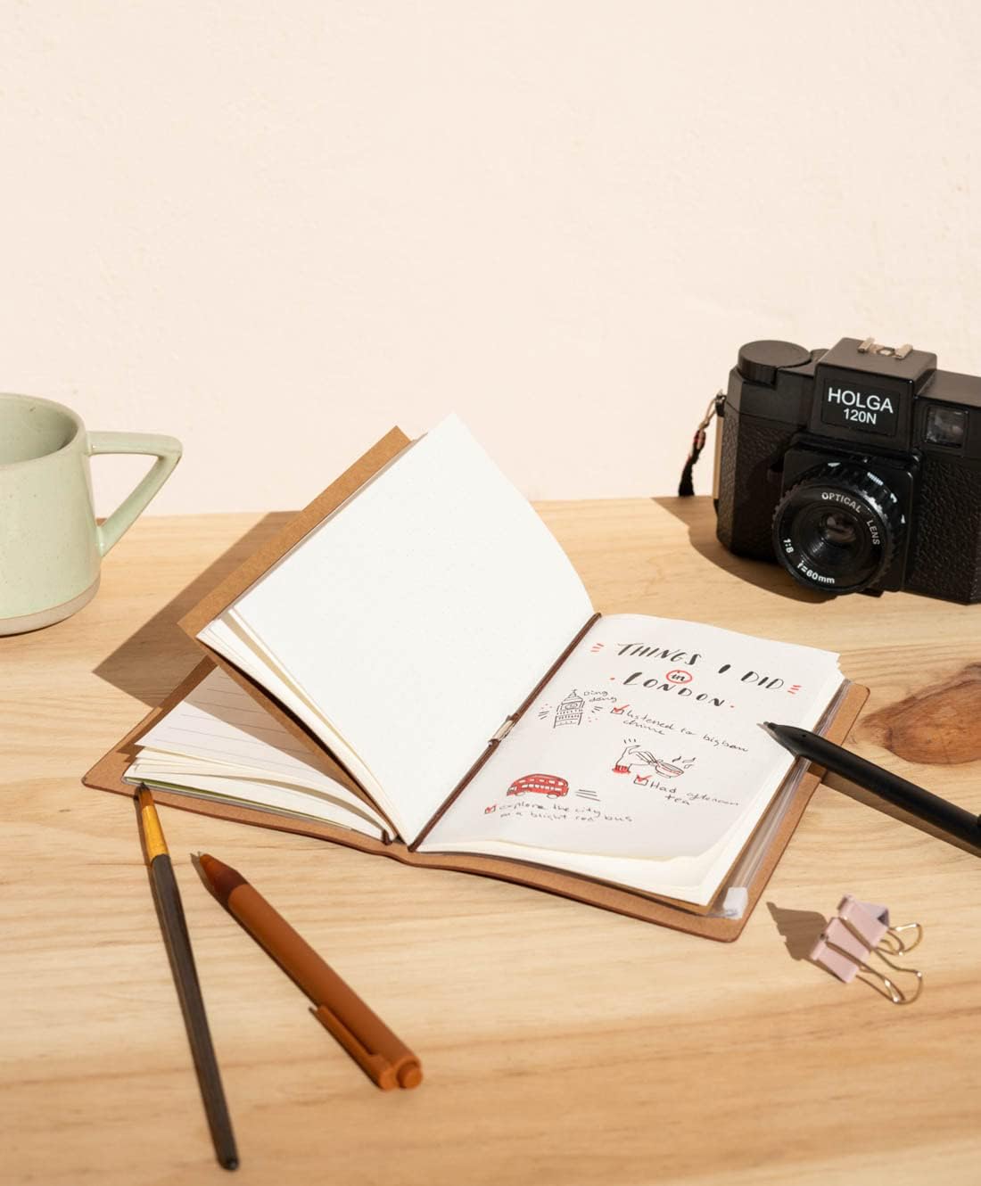 Taccuino "Harry Potter" Diario Personale da Viaggio 2 Quaderni Sostituibili: Bullet Journal Puntinato e a Righe 160 pag