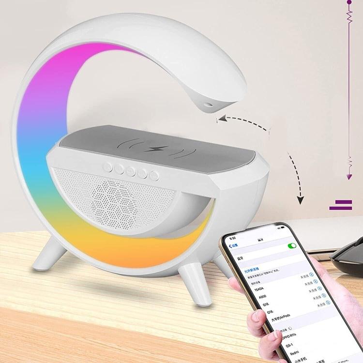 Lampada Rgb E Ricarica Wireless Smartphone Radio Speaker Bluetooth Ricaricabile