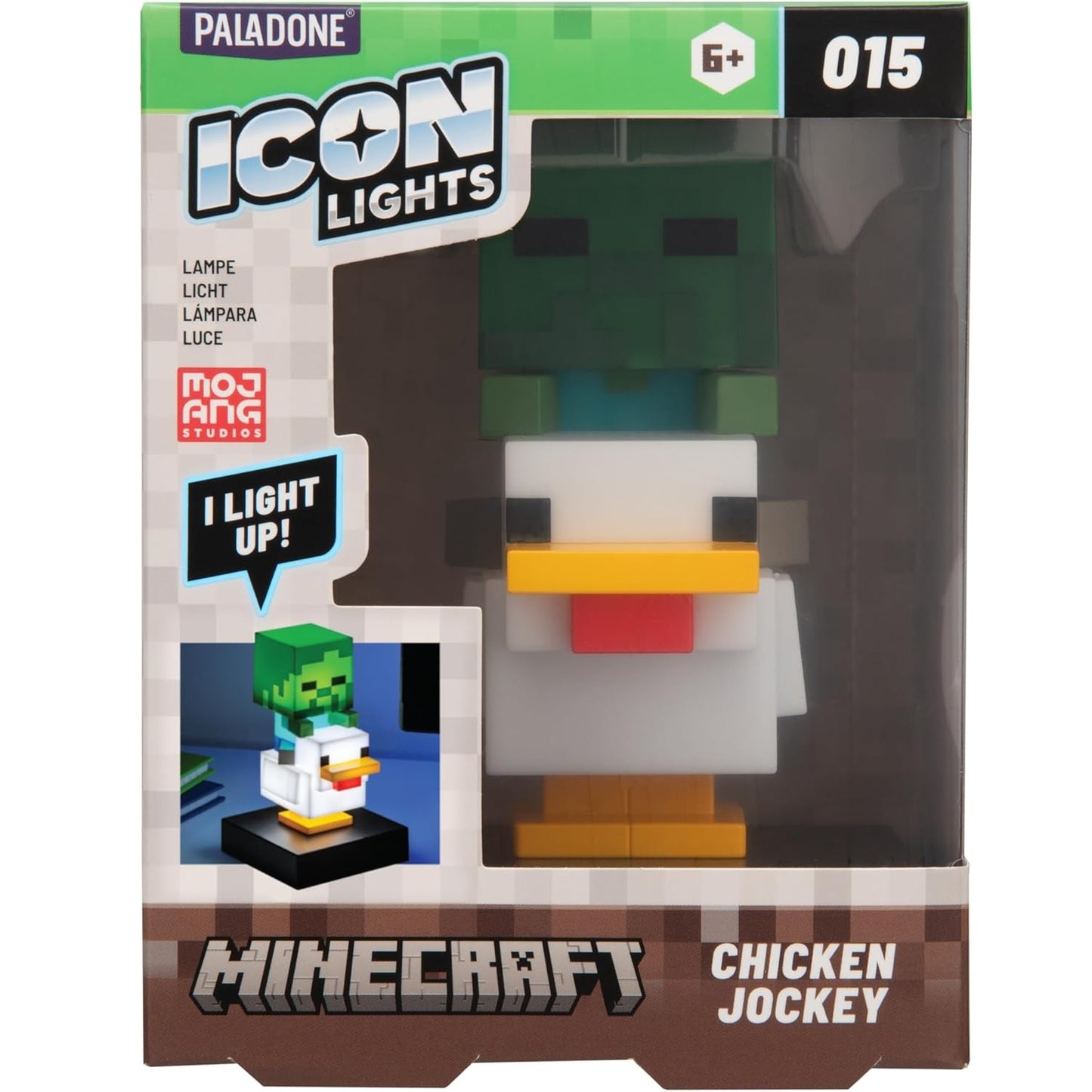 PALADONE Icon Lights: Mini lampada Minecraft 015 (Chicken Jockey) - Lampada LED Statuetta 3D