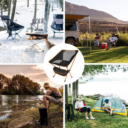 Sedia Pieghevole Campeggio Borsa Portatile Spiaggia Pesca Caccia Esterno Celeste