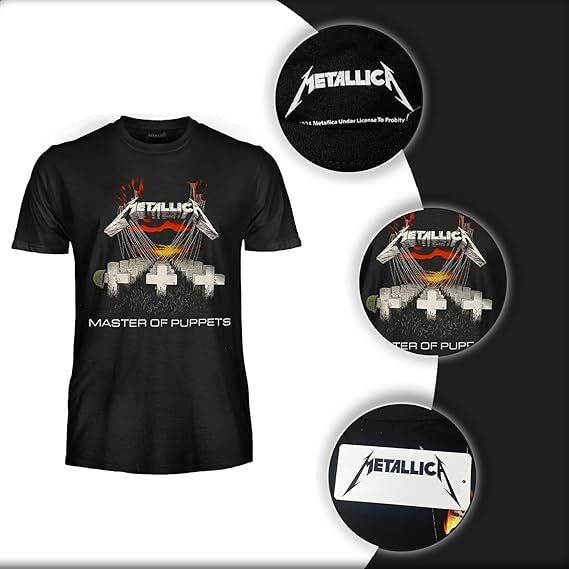 PROBITY - T-Shirt Metallica - Master of Puppets – Maglietta Rock Ufficiale Band Heavy Metal – Maglia (Tg. M)