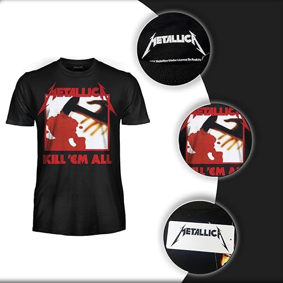 PROBITY - T-Shirt Metallica - Kill 'Em All – Maglietta Rock Ufficiale Band Heavy Metal – Maglia (Tg. L)