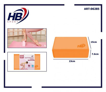 Mattoncino Yoga Schiuma Blocchi Esercizio Fitness Pilates Mattonella | Arancione