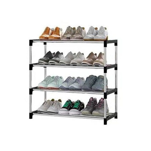 Scarpiera 4 Ripiani Salvaspazio Scaffale Portaoggetti Portascarpe 60 X 30 X 55Cm