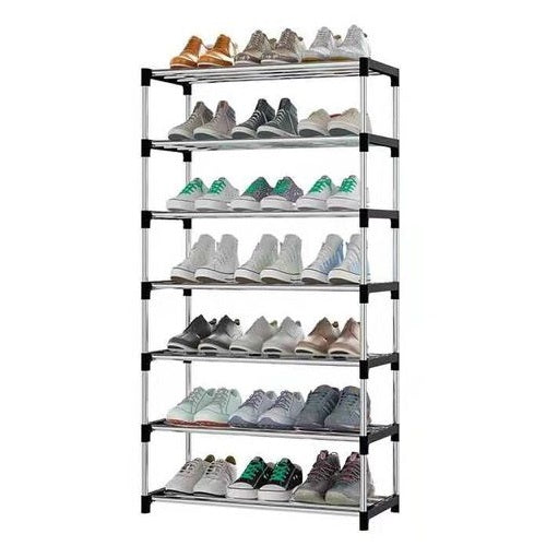 Scarpiera 7 Ripiani Salvaspazio Scaffale Portaoggetti Portascarpe 60X30 X106Cm