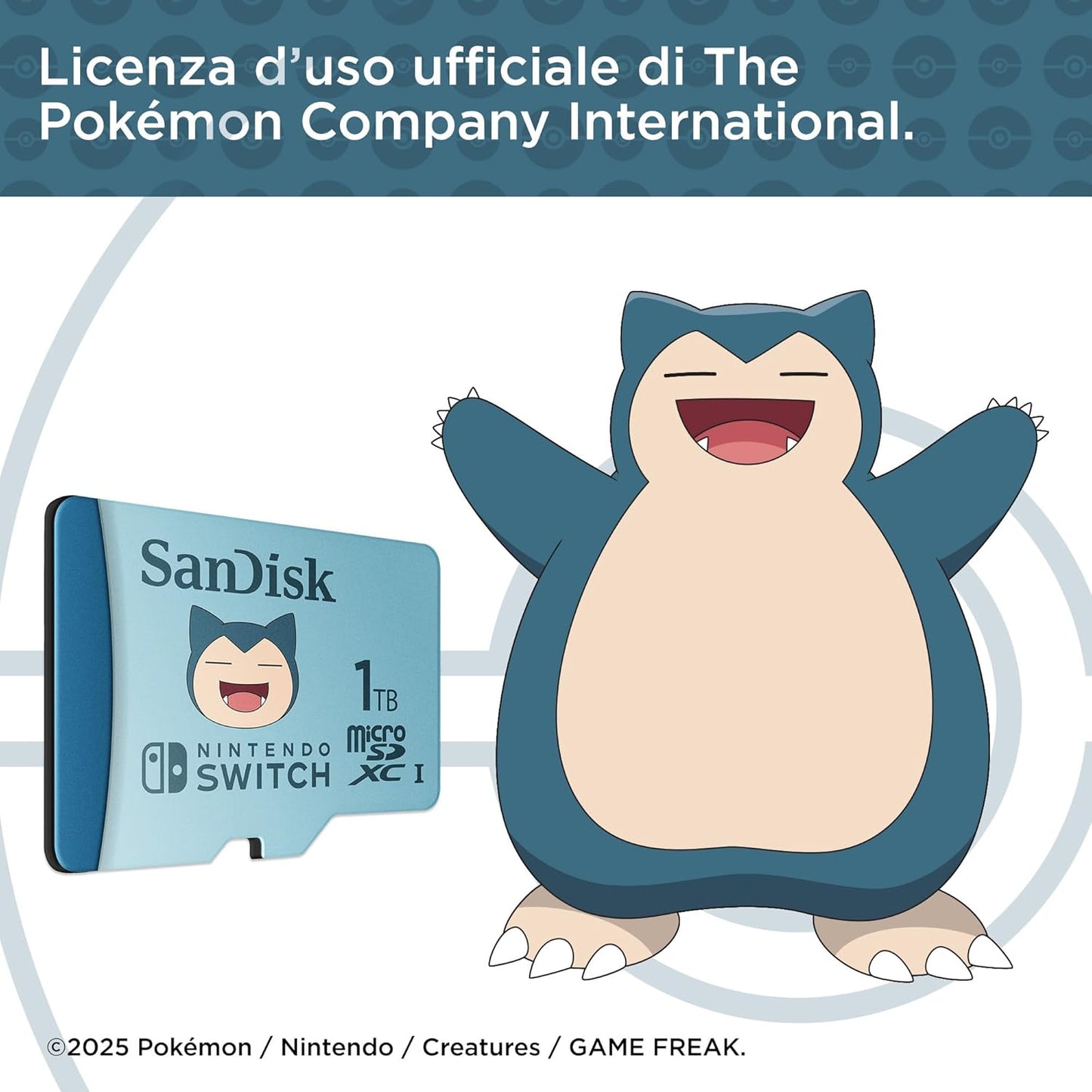 Nintendo Switch Sandisk Microsdxc 1Tb Memoria Micro Sd Scheda Pokemon Snorlax