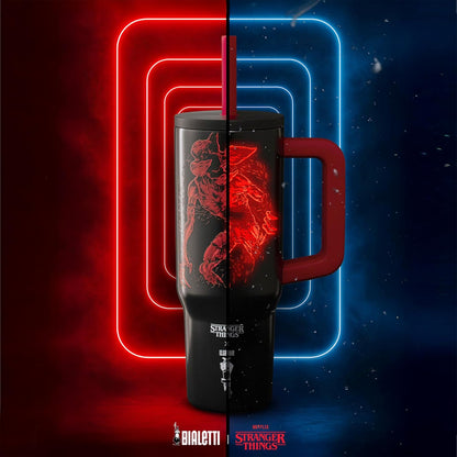 Bialetti Bicchiere Termico con Manico Stranger Things 900ml - Serie Netflix