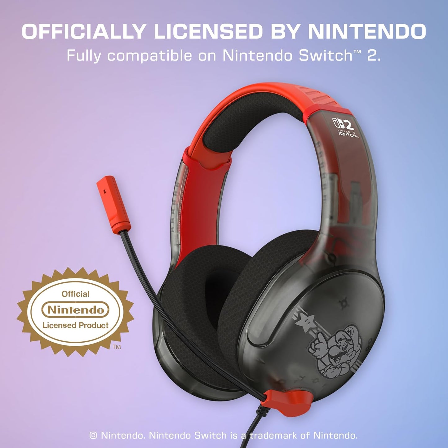 Turtle Beach - Cuffie Super Mario Nintendo Switch 2 e PC Wired Headset NSW2 Gaming