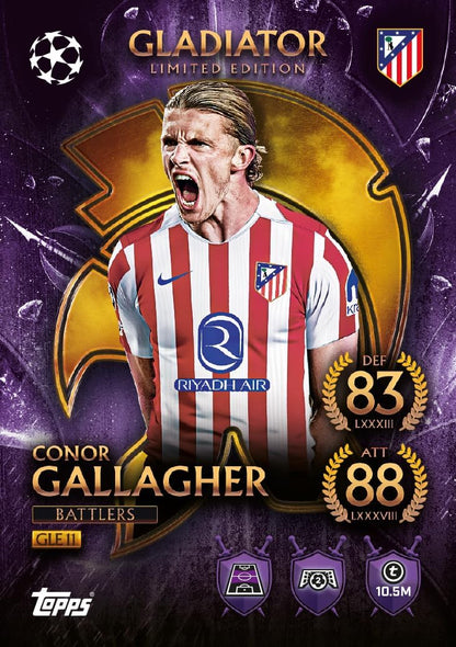 Topps Match Attax UEFA Champions League 2025/26 Gladiators Battlers Mega Tin Box Carte Calcio
