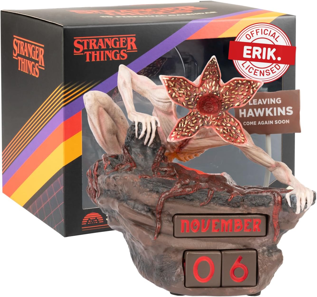 Calendario Perpetuo - Stranger Things (Demogorgon) 3D da Tavolo Decorazione Scrivania per Fans: Regalo Gadget 13,3 x 13,3 x 14,6 cm