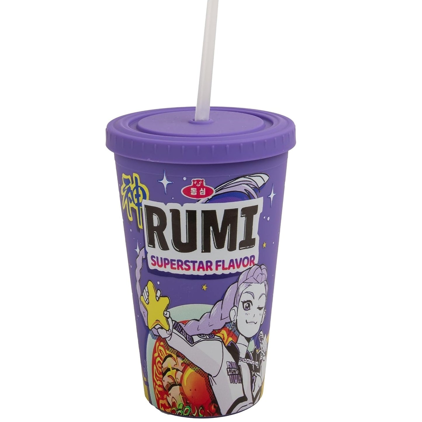 Tumbler - Kpop Demon Hunters - Bicchiere con Cannuccia e Coperchio 475 ml (Rumi Flavor) Tazza Licenza Ufficiale