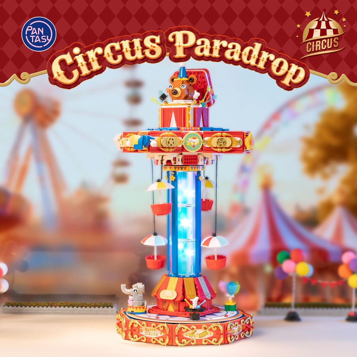 Pantasy 86003 Retro Collection Giostra Paracadute del Circo Set Costruzioni 1680pcs