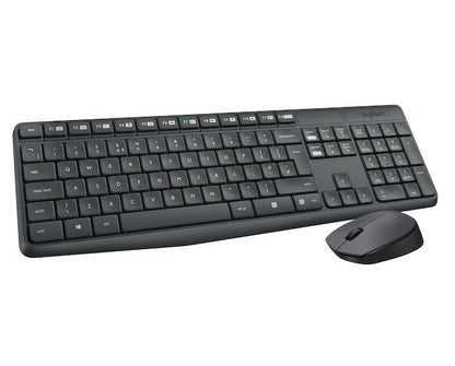 Logitech Kit Tastiera + Mouse Ottico Wireless Nero 3 Pulsanti Mk235 Combo Pc Usb