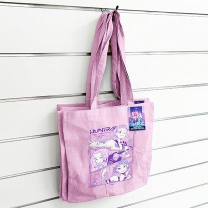 Pyramid: K-POP DEMON HUNTERS (HUNTRIX) Light Pink - Tote Bag- Shopping Bag - Borsa in tessuto con manici