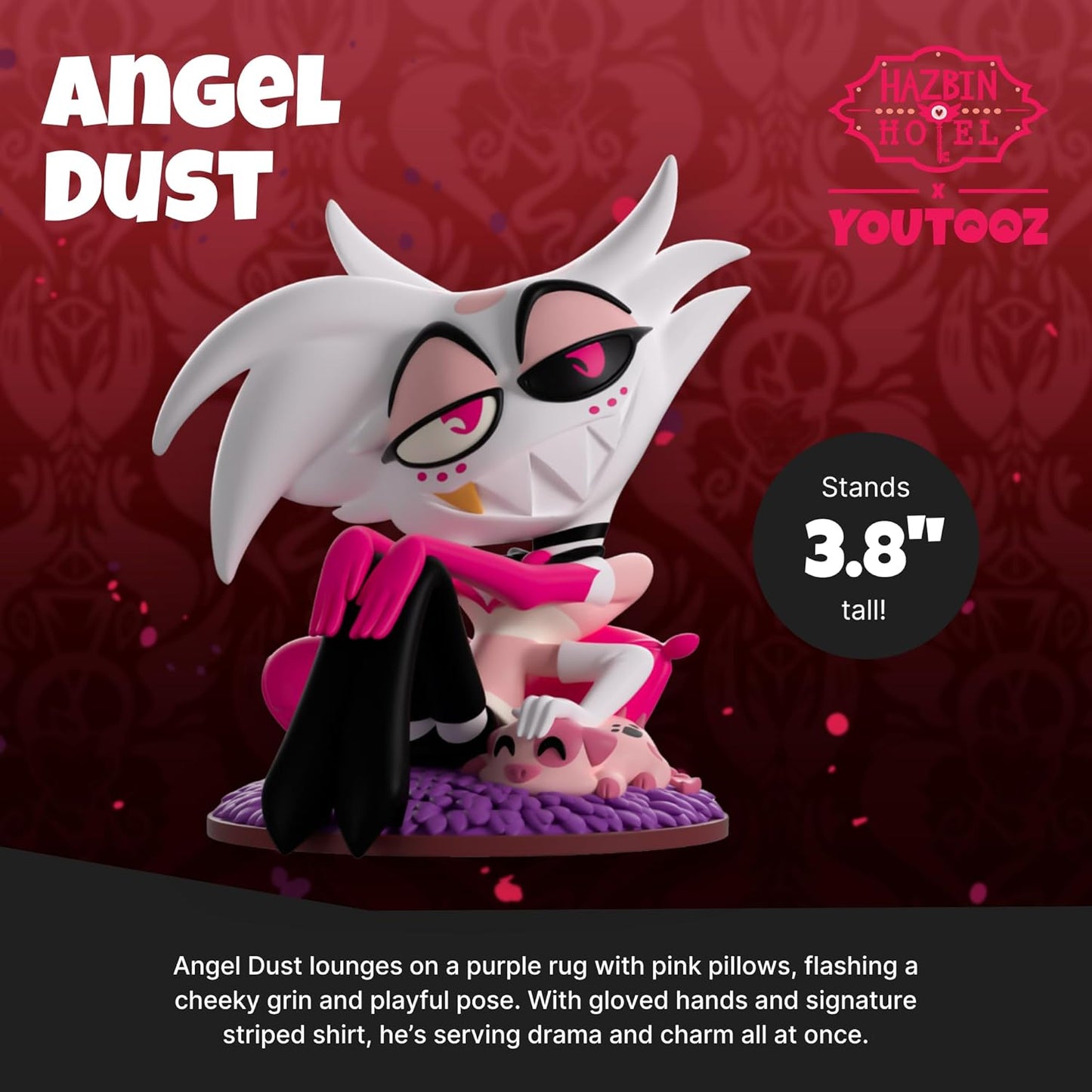 YouTooz Hazbin Hotel: Angel Dust - Vinyl Figure 13cm Collectible Official