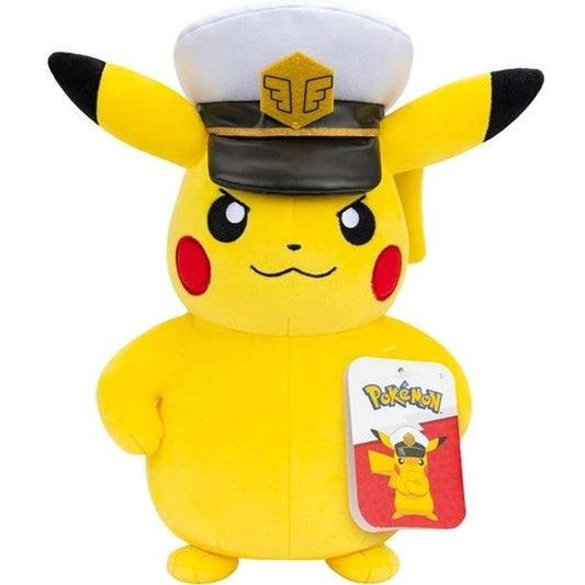 Peluche Pokemon Captain Pikachu 20Cm Pupazzo Giocattolo Toys Plush Jazwares