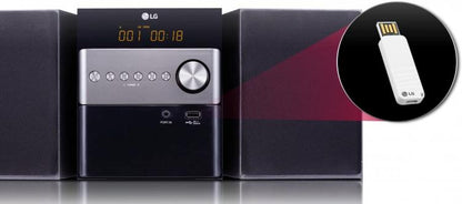 Lg Micro Hi-Fi Cm1560 2.0Ch 10W Bluetooth Sistema Audio Cd Wma Mp3 Usb Dvd Nero