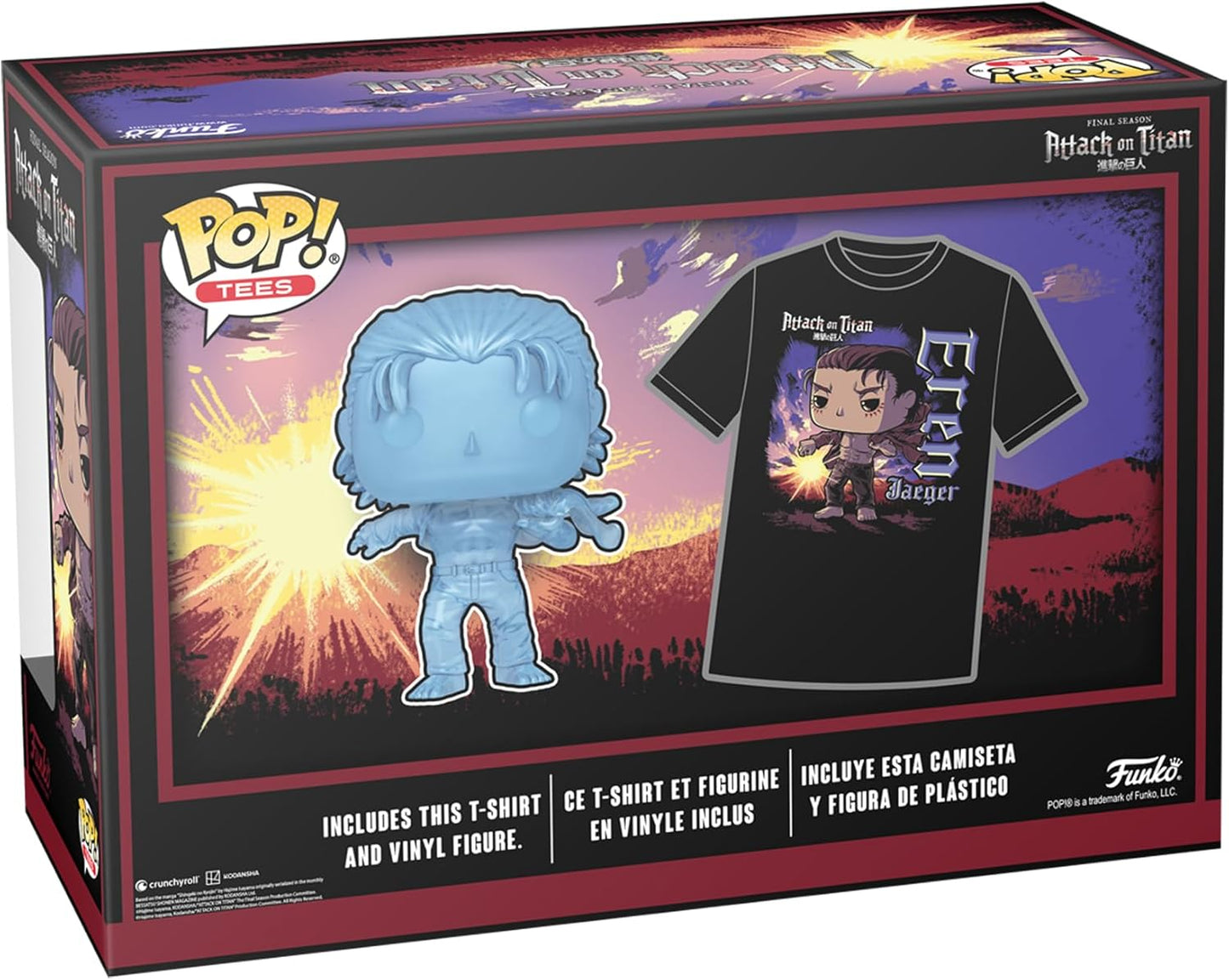 Funko Pop! Tees: Attack On Titan (1321) Eren Yaeger T-Shirt (L) + Vinyl Figure 9cm
