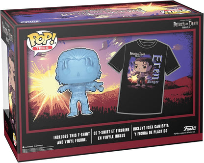 Funko Pop! Tees: Attack On Titan (1321) Eren Yaeger T-Shirt (L) + Vinyl Figure 9cm