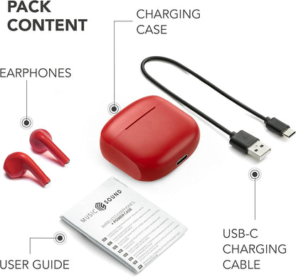 CELLULARLINE MUSIC SOUND AURICOLARI WIRELESS SWAG TWS BLUETOOTH POWERBANK ROSSO
