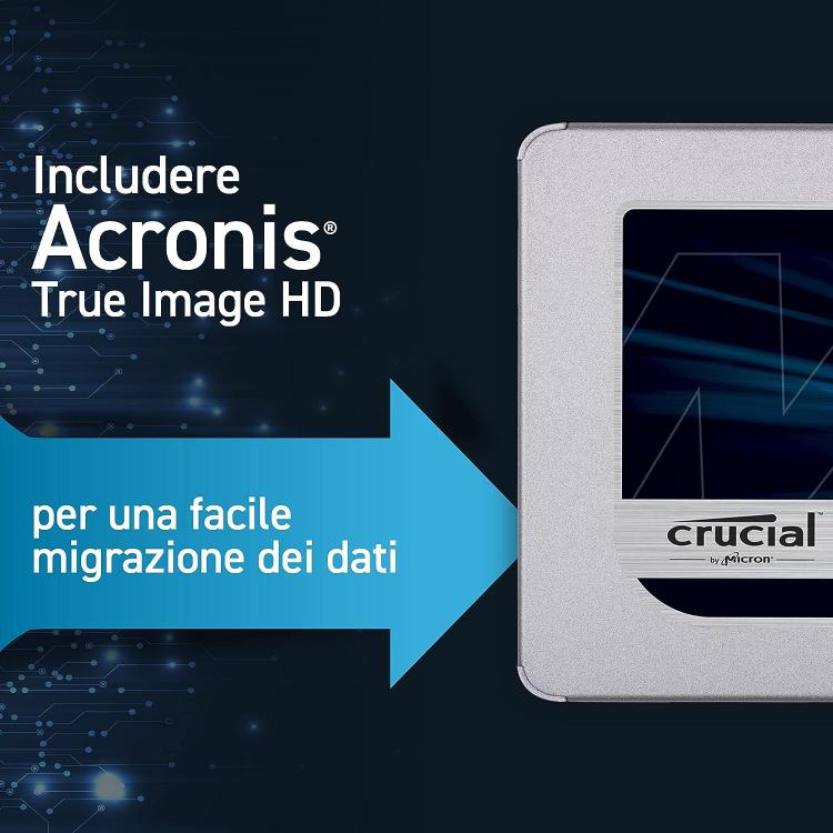 CRUCIAL MX500 SSD INTERNO 500GB 3D NAND SATA DA 2,5 POLLICI CT500MX500SSD1 PS5