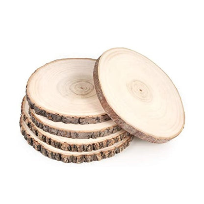 5pz BASE LEGNO TRONCO DECORAZIONE TAVOLO CENTROTAVOLA ALZATINA SHABBY-NATALE 26cm