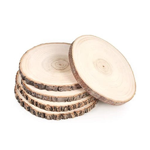 5pz BASE LEGNO TRONCO DECORAZIONE TAVOLO CENTROTAVOLA ALZATINA SHABBY-NATALE 26cm