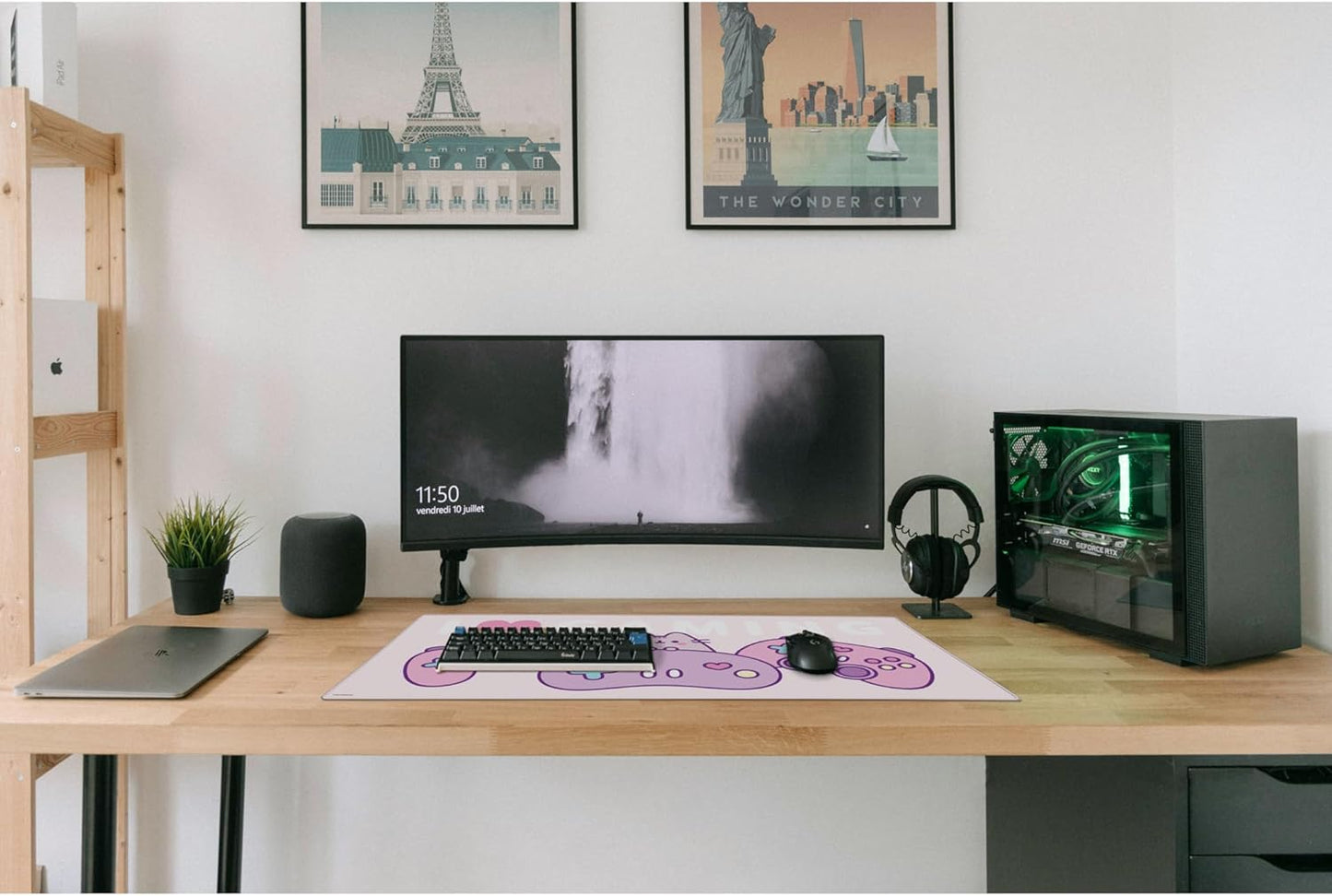 Pusheen: (I Love Gaming) Tappetino da Scrivania XXL Deskmat Mouse Tastiera 80x35cm