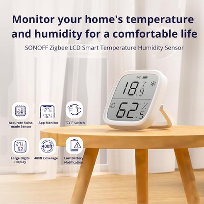 Sonoff SNZB-02D Sensore Smart Temperatura e Umidità Zigbee con Display LCD Domotica Casa