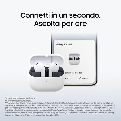 Samsung Buds3 FE Auricolari Wireless Cuffie Bluetooth Cancellazione Rumore Black
