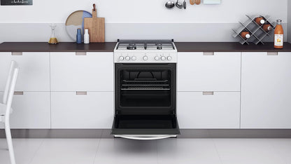 Indesit Cucina Elettrica A Gas Bruc.Forno Elettrico 75Lt 60x60 Bianco