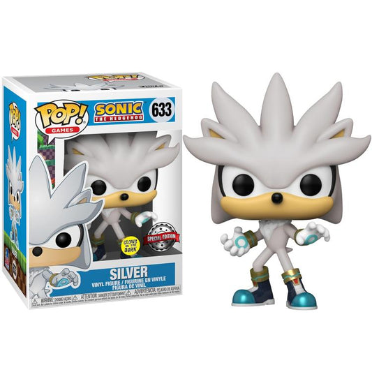 Funko Pop ! Games - Sonic The Hedgehog (633) Silver G.I.T.D Special Figure 9Cm