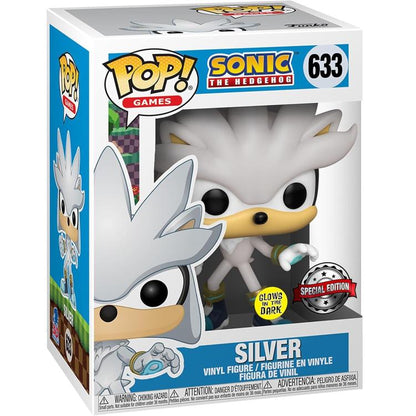 Funko Pop ! Games - Sonic The Hedgehog (633) Silver G.I.T.D Special Figure 9Cm