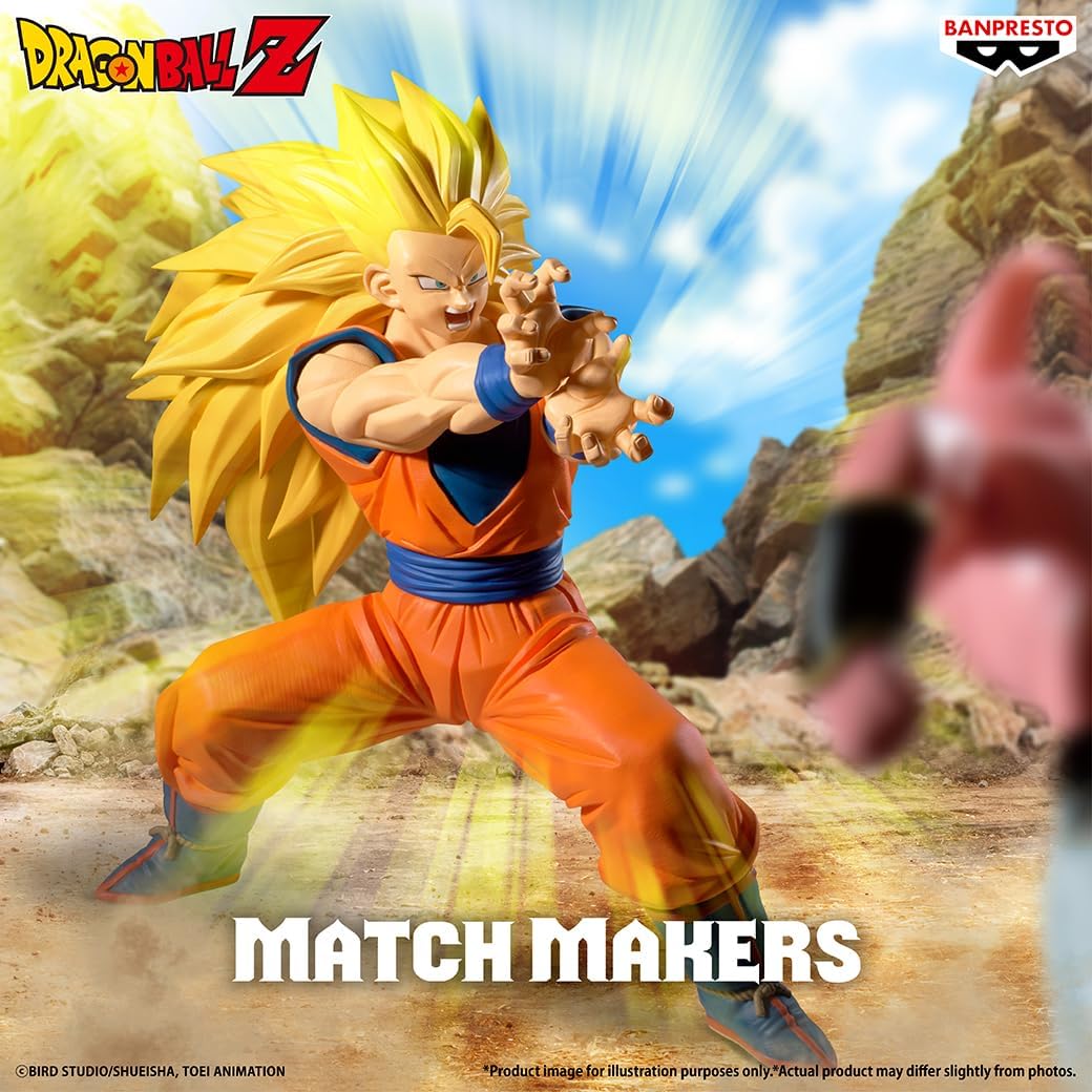 Bandai Banpresto Dragon Ball Z: Goku Super Saiyan 3 Statua Da Collezione - Match Makers Figure 17cm PVC