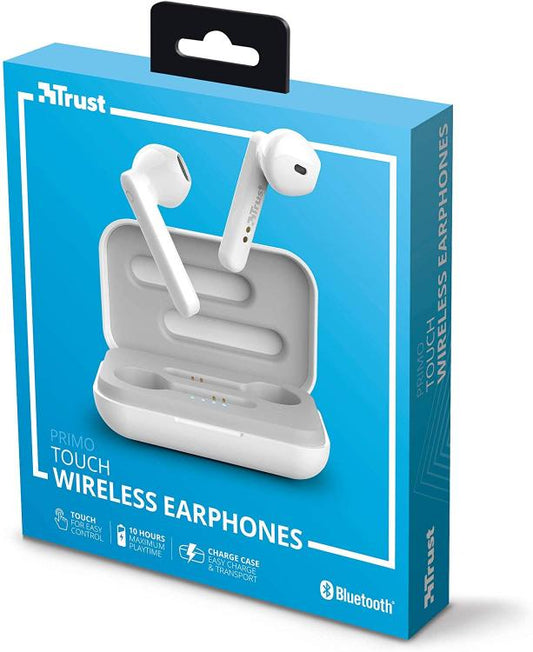 Trust Primo Touch Wireless Auricolari Bluetooth Senza Fili In-Ear Bianco Wifi