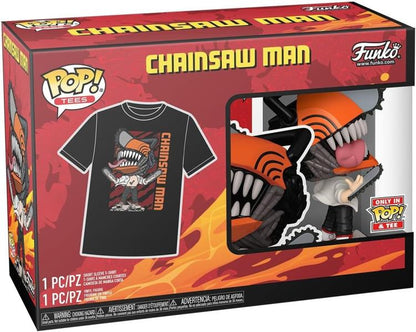Funko Pop! & Tee: Chainsaw Man Leaping, Large Maglietta A Maniche Corte E Figure