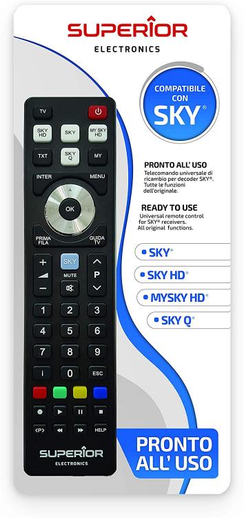 Superior Telecomando Universale Televisione Sky Sky Hd Mysky Hd Sky Q Decoder Tv