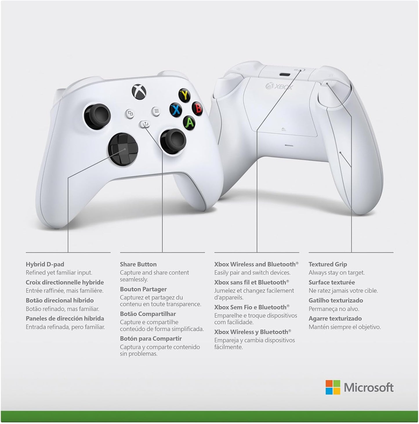 Controller Microsoft Xbox Serie X/S Robot White Pad Wireless One Bianco