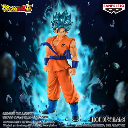Bandai Banpresto Dragon Ball Super: Goku Super Saiyan Blu Statua Da Collezione - Blood of Saiyans Figure 18cm PVC