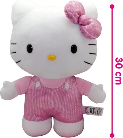 Peluche Hello Kitty Vestitino Raso Rosa 30Cm Pupazzo Morbido Collezione Plh1075