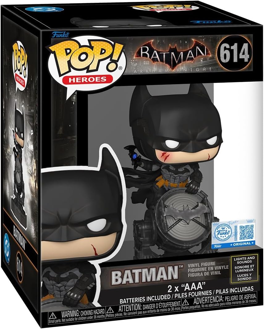 Funko Pop! Heroes: Batman Arkham Knight (614) Batman On The Bat-Signal Deluxe Figure 16cm