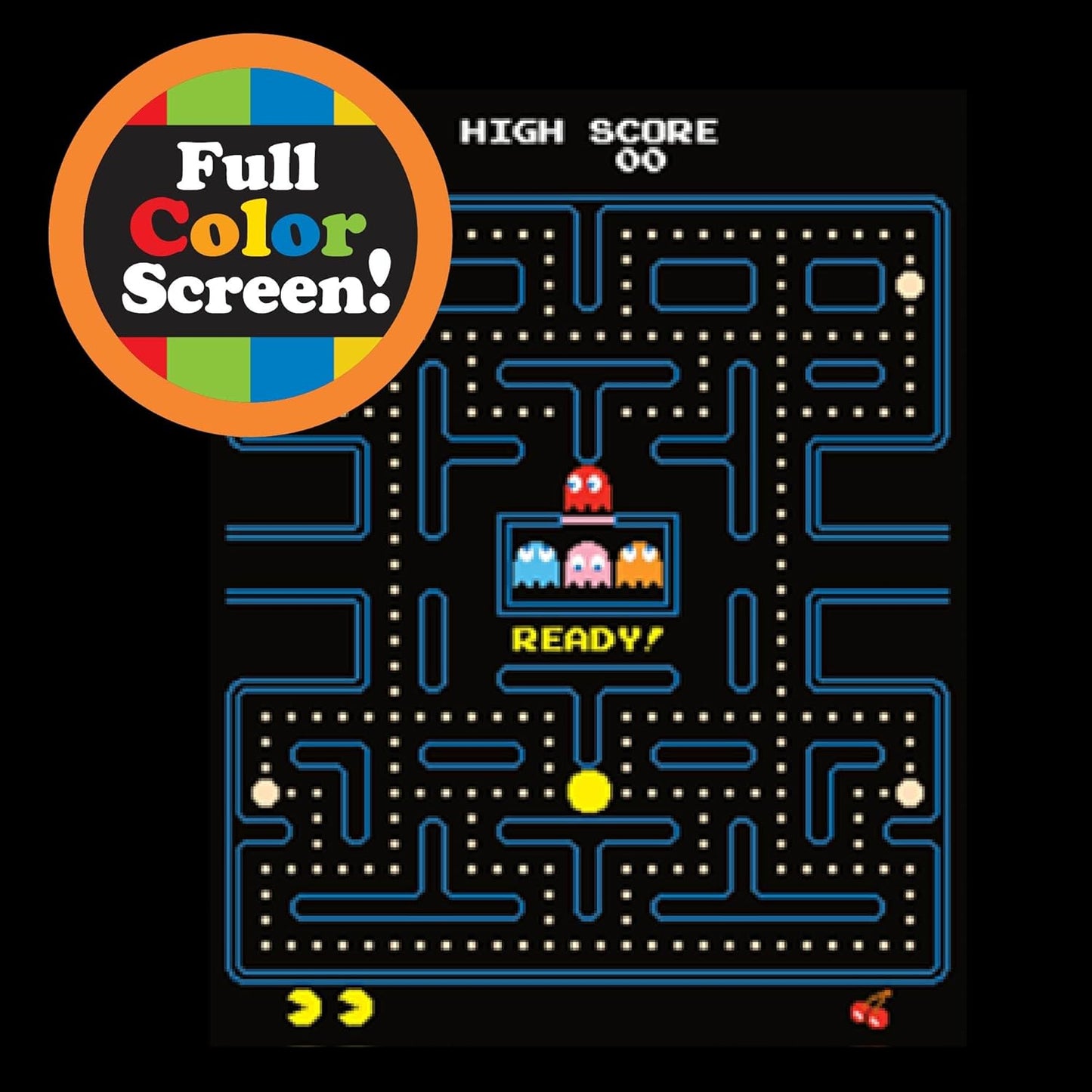 Basic Fun! Mini Cabinato Arcade Pac-Man Gioco Retro Portatile Schermo A Colori