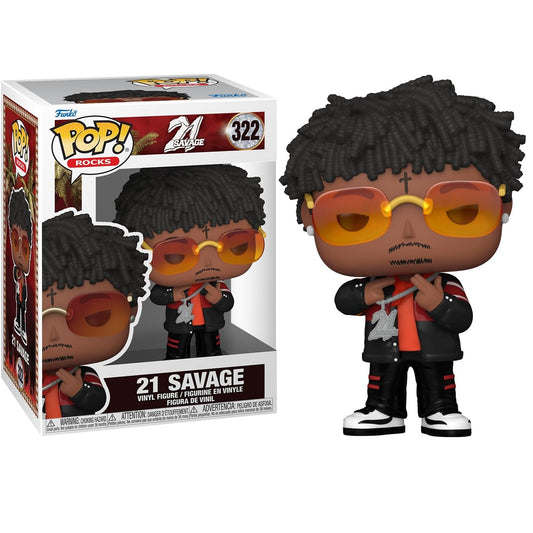 Funko Pop ! Rocks - 21 Savage (322) 21 Savage Vinyl Figure 9Cm