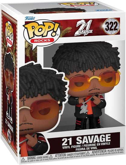 Funko Pop ! Rocks - 21 Savage (322) 21 Savage Vinyl Figure 9Cm