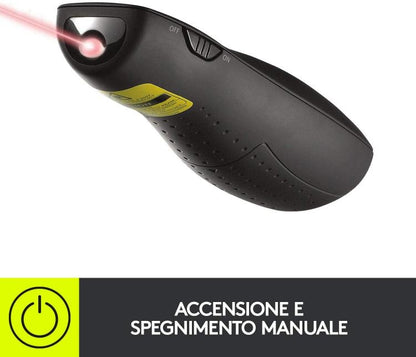 Logitech Puntatore Mouse Wireless Presenter R400 Laser Rosso Remote Windows Pc