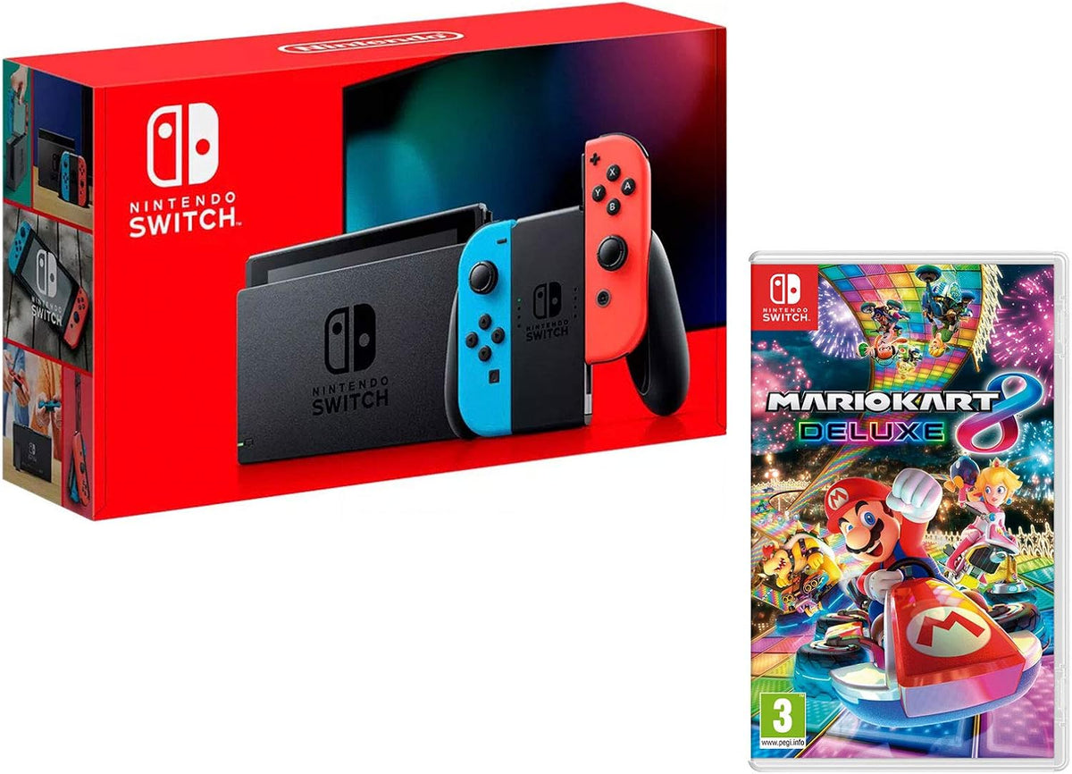 Nintendo Switch 1.1. Console Neon  + Mario Kart 8 Deluxe (Gioco Fisico)