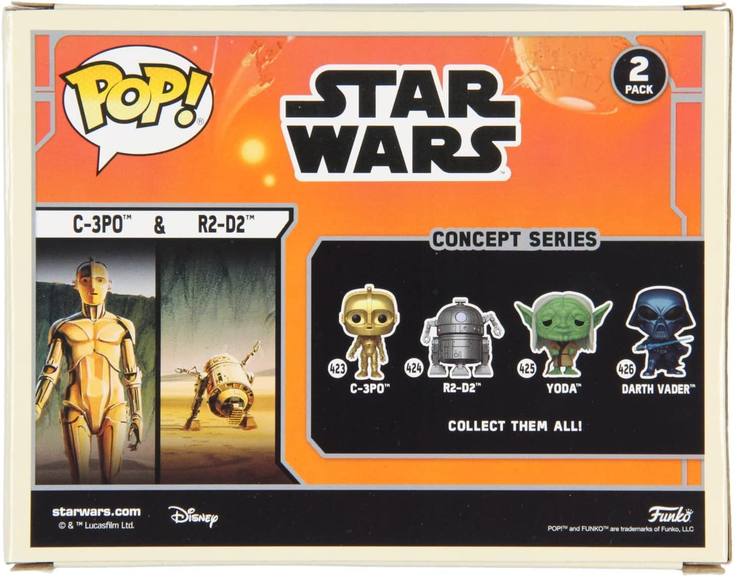 Funko Pop! Star Wars R2-D2 & C-3PO Concept Series (2 -Pack) Vinyl Figure 9Cm